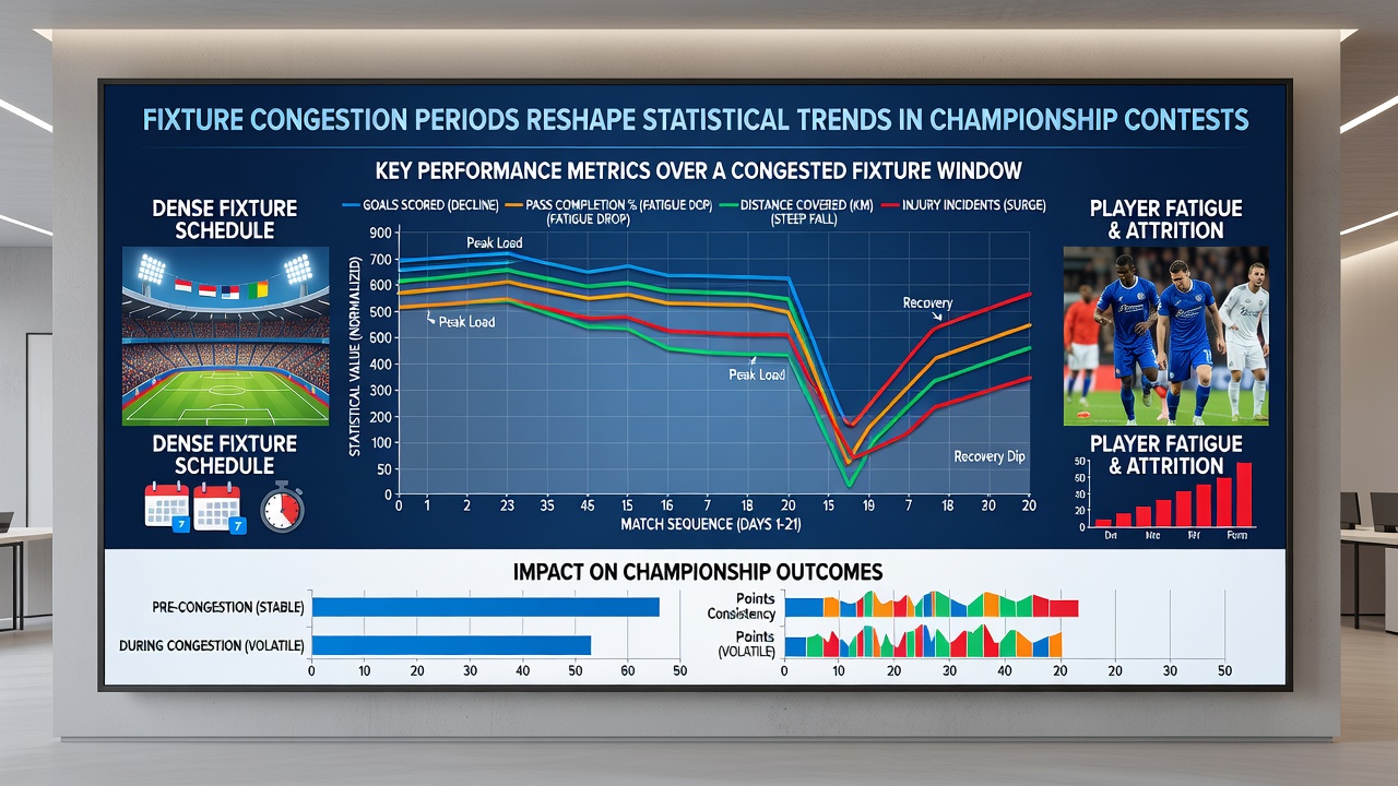 Chart showing statistical trends in goals and results during fixture congestion